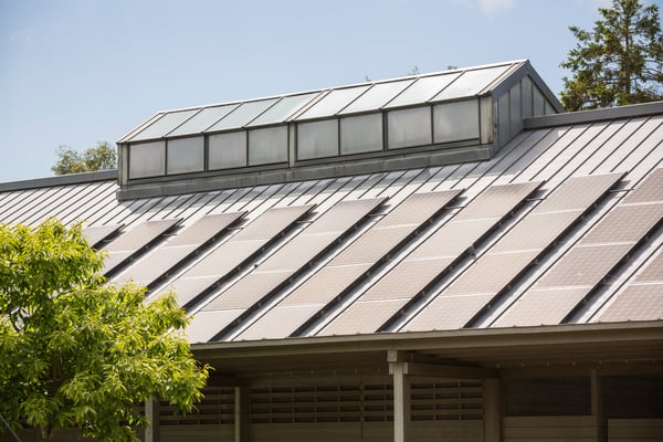 photovoltaic panels installed on the roof of the visitor centre at sutton hoo suffolk 1629903 national trust imagesjames dobson