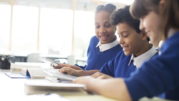 Children working at school