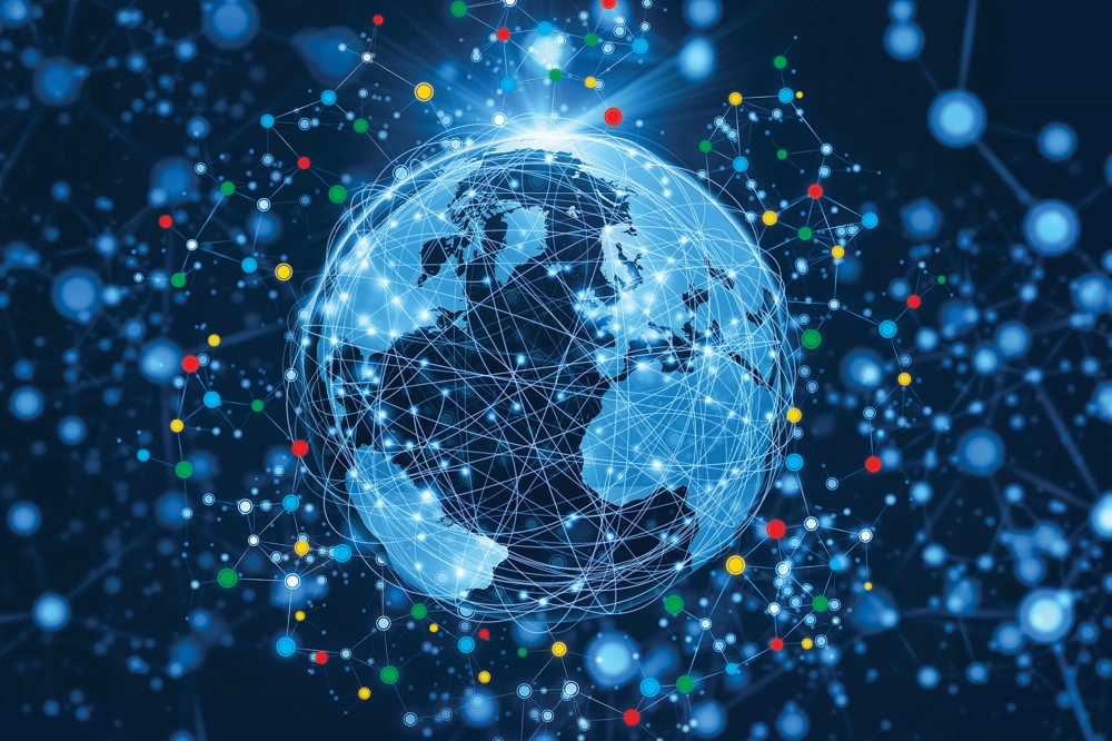 Illustration of Globe connected Illustration of Globe connected