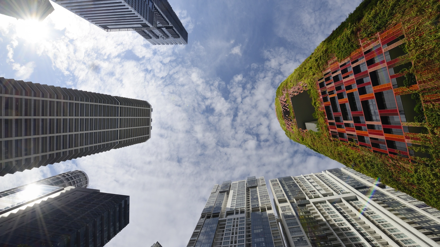 Image of Singapore Tanjong Pagar from Looking up view Image of Singapore Tanjong Pagar from Looking up view