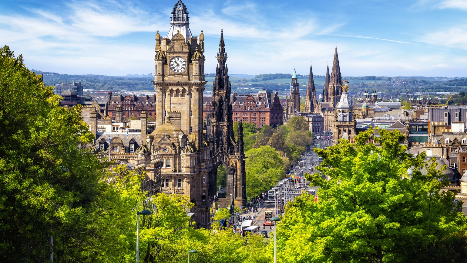 View of Princess Street, Edinburgh, Scotland View of Princess Street, Edinburgh, Scotland