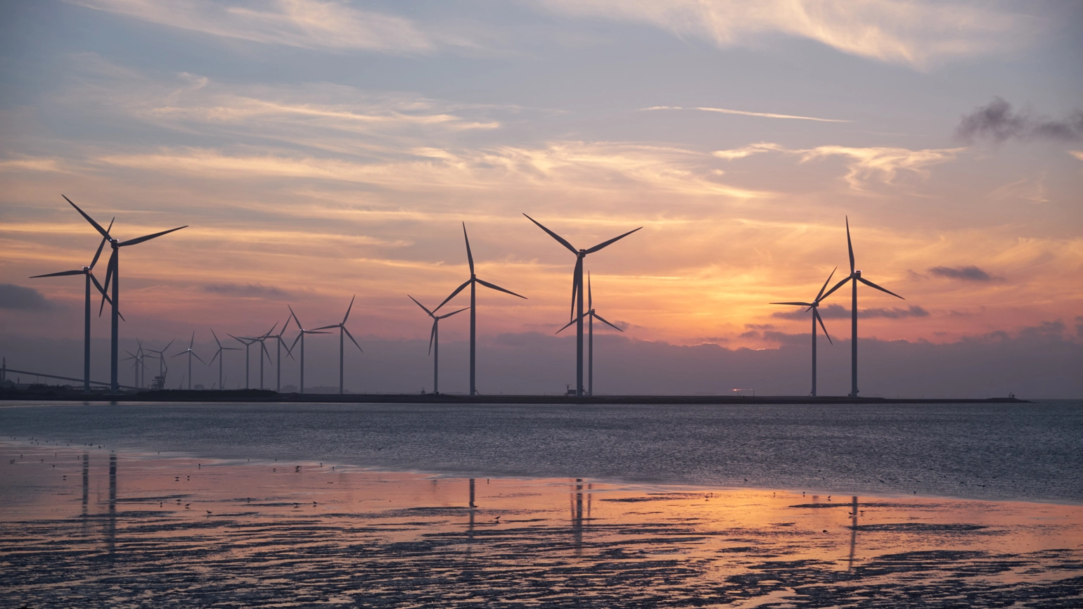 Wind farm in the ocean Wind farm in the ocean