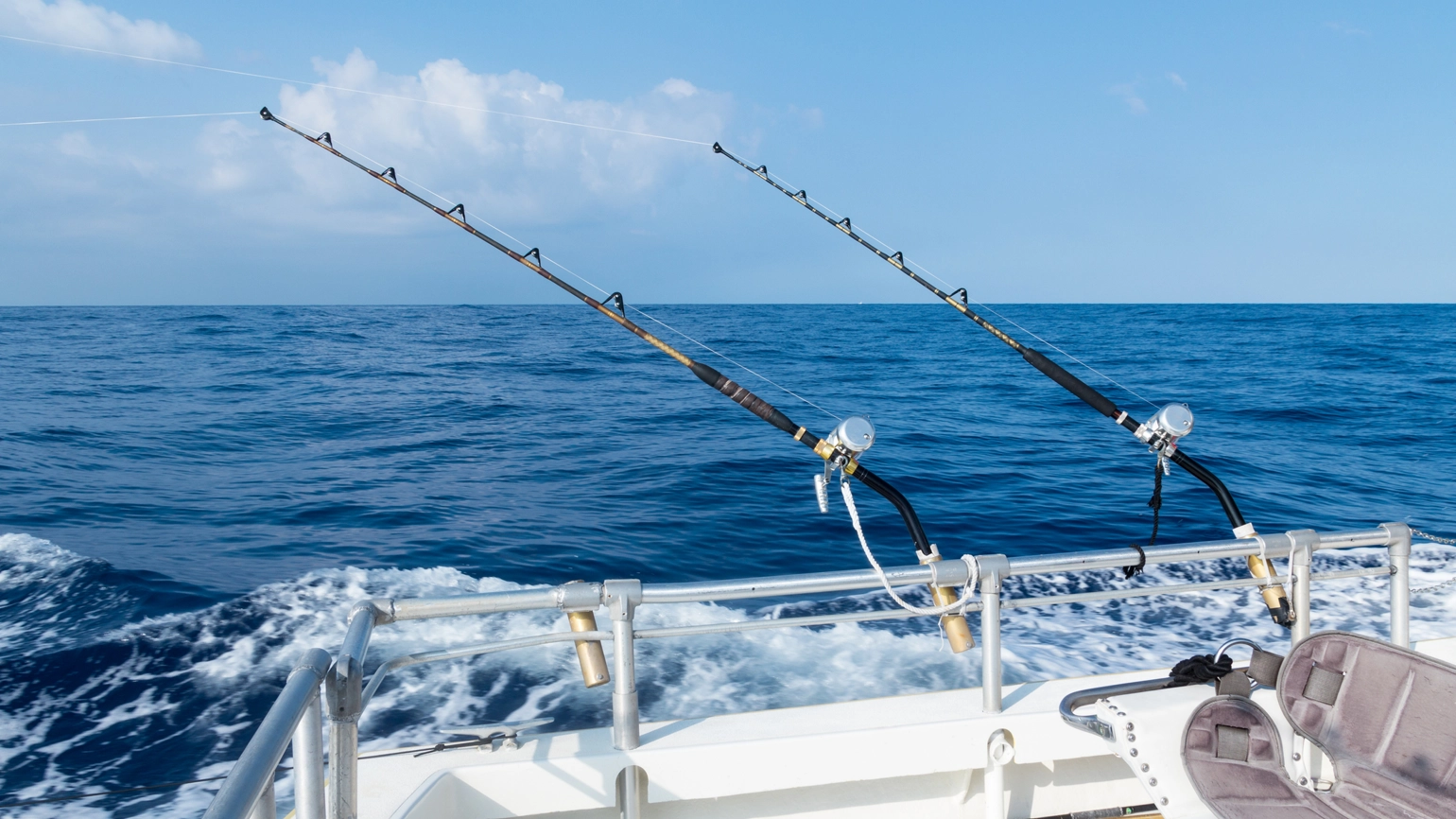 Marine boat with fishing Rod Marine boat with fishing Rod