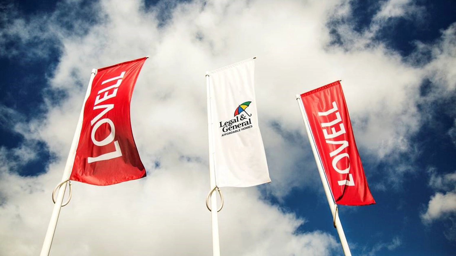 Lovell and L&G Partnership flags Lovell and L&G Partnership flags