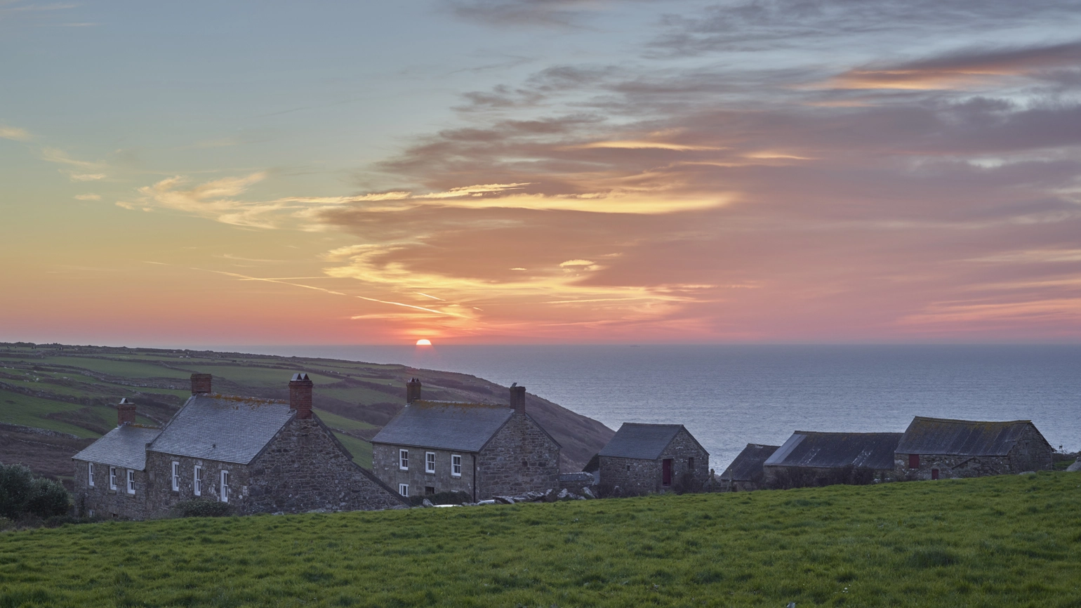 Stone houses in the hill near ocean image Stone houses in the hill near ocean image