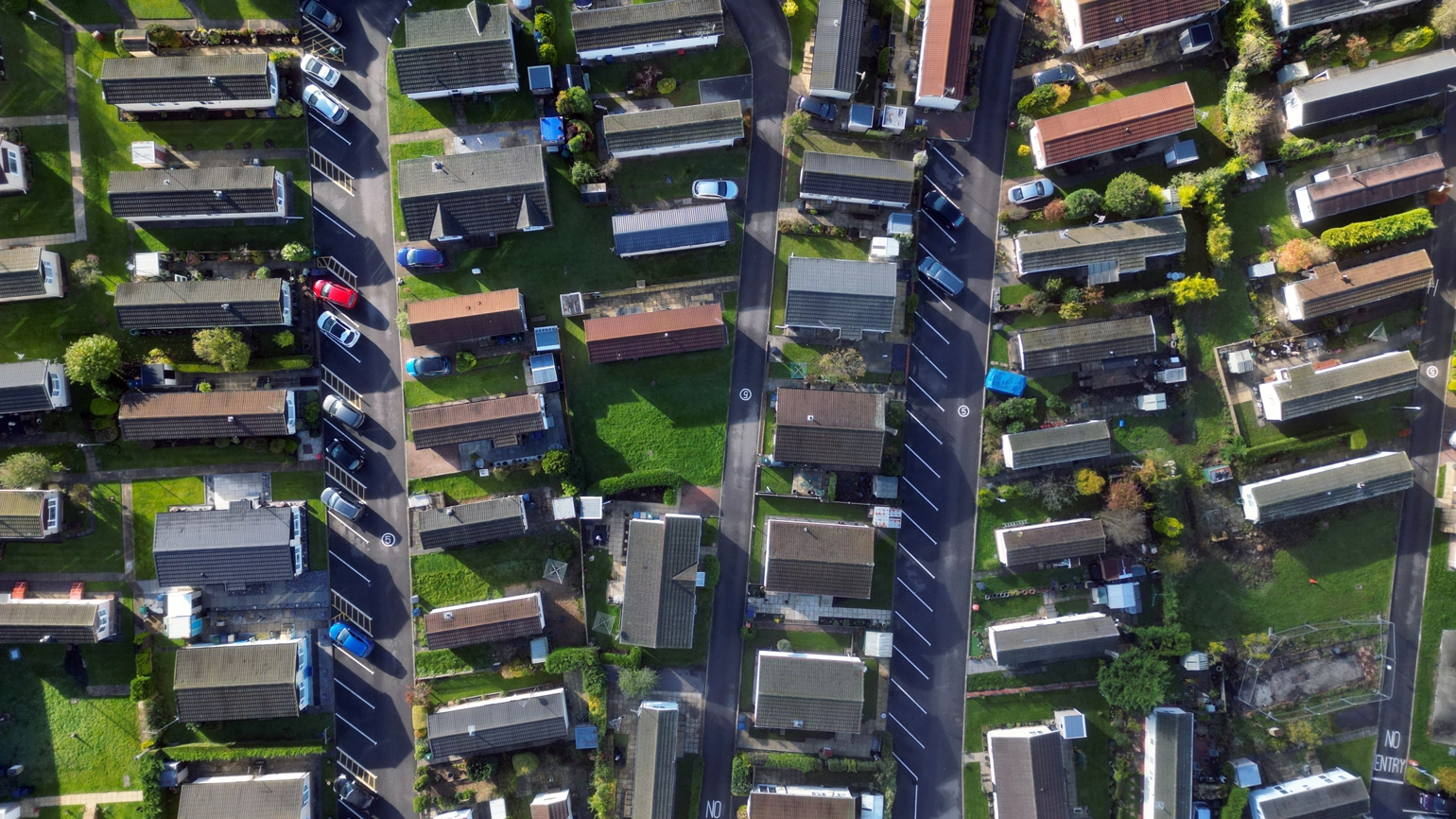 Overhead Aerial View Of A Mobile Home Park Overhead Aerial View Of A Mobile Home Park
