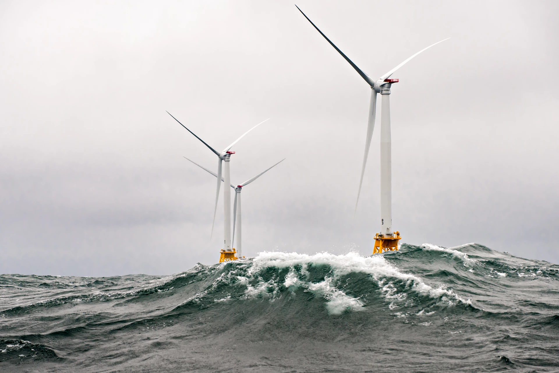 Photograph of wind turbine in the sea