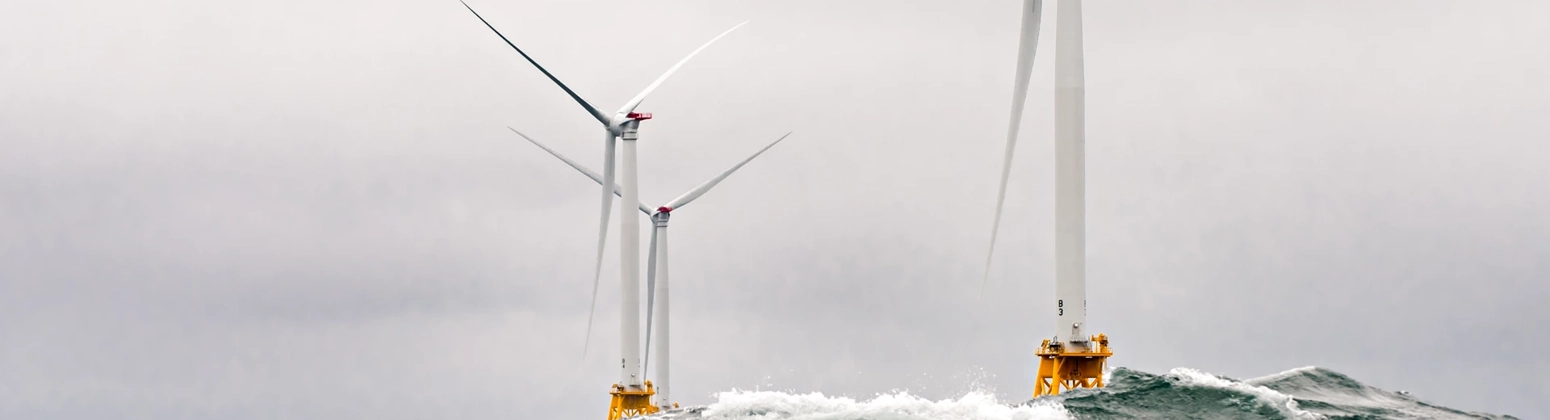Photograph of wind turbine in the sea Photograph of wind turbine in the sea