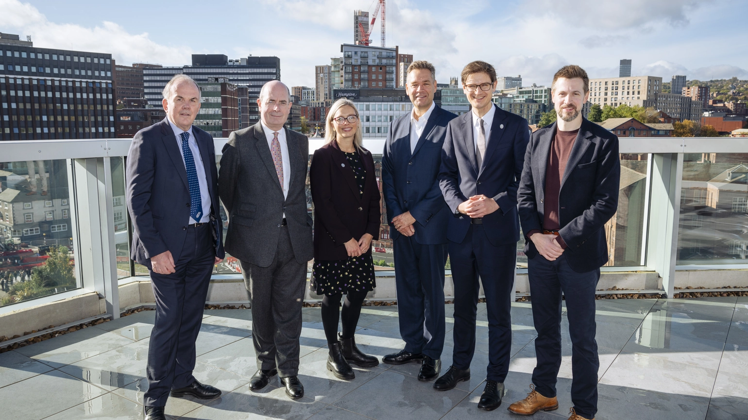 Photograph of Sir John Kingman and other senior leaders as they visit West Bar to handover site to Sheffield City Council. Photograph of Sir John Kingman and other senior leaders as they visit West Bar to handover site to Sheffield City Council.