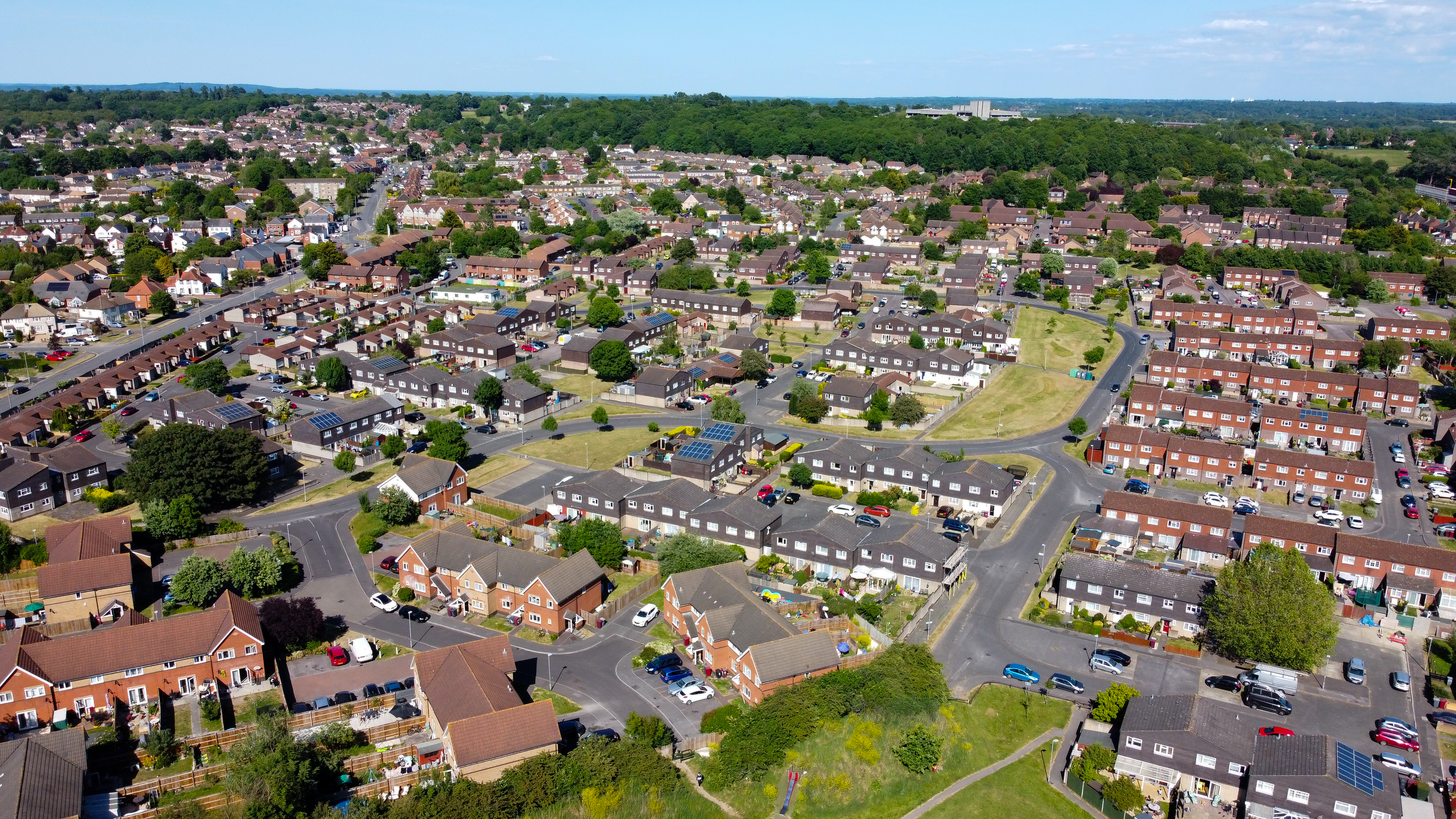 Reading swallowfield drive in aerial view