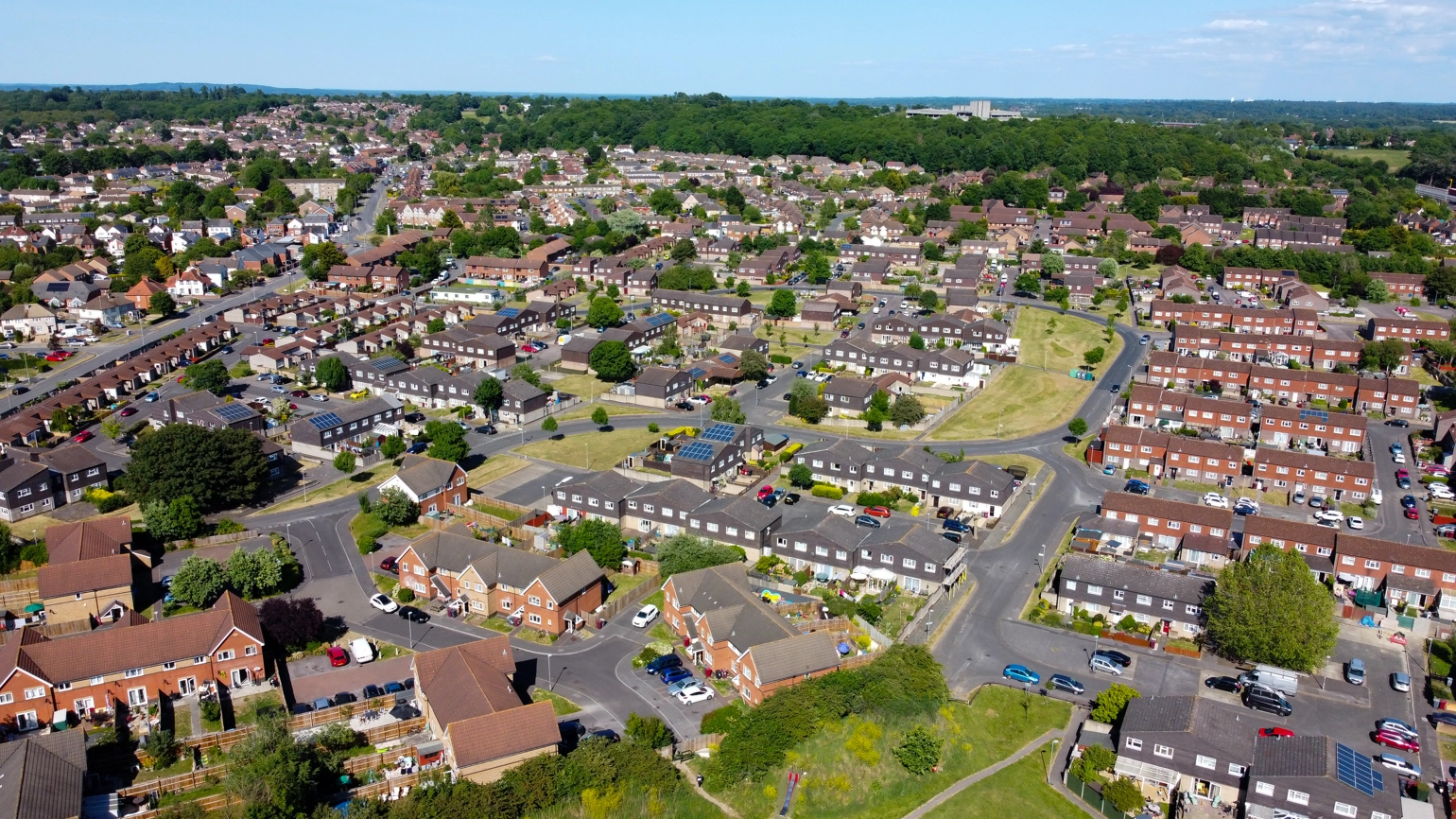 Reading swallowfield drive in aerial view Reading swallowfield drive in aerial view