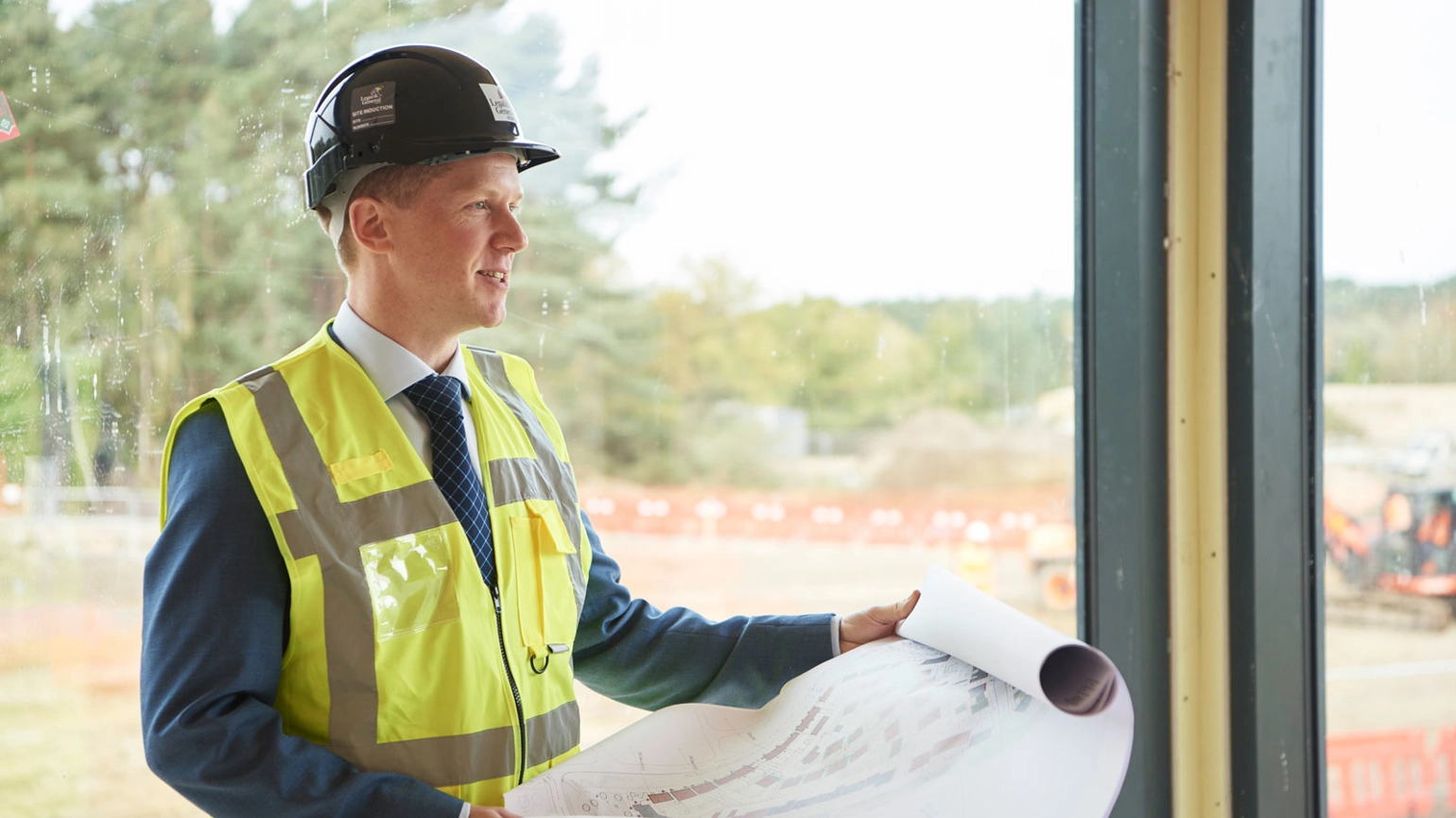 Construction worker doing inspection works Construction worker doing inspection works