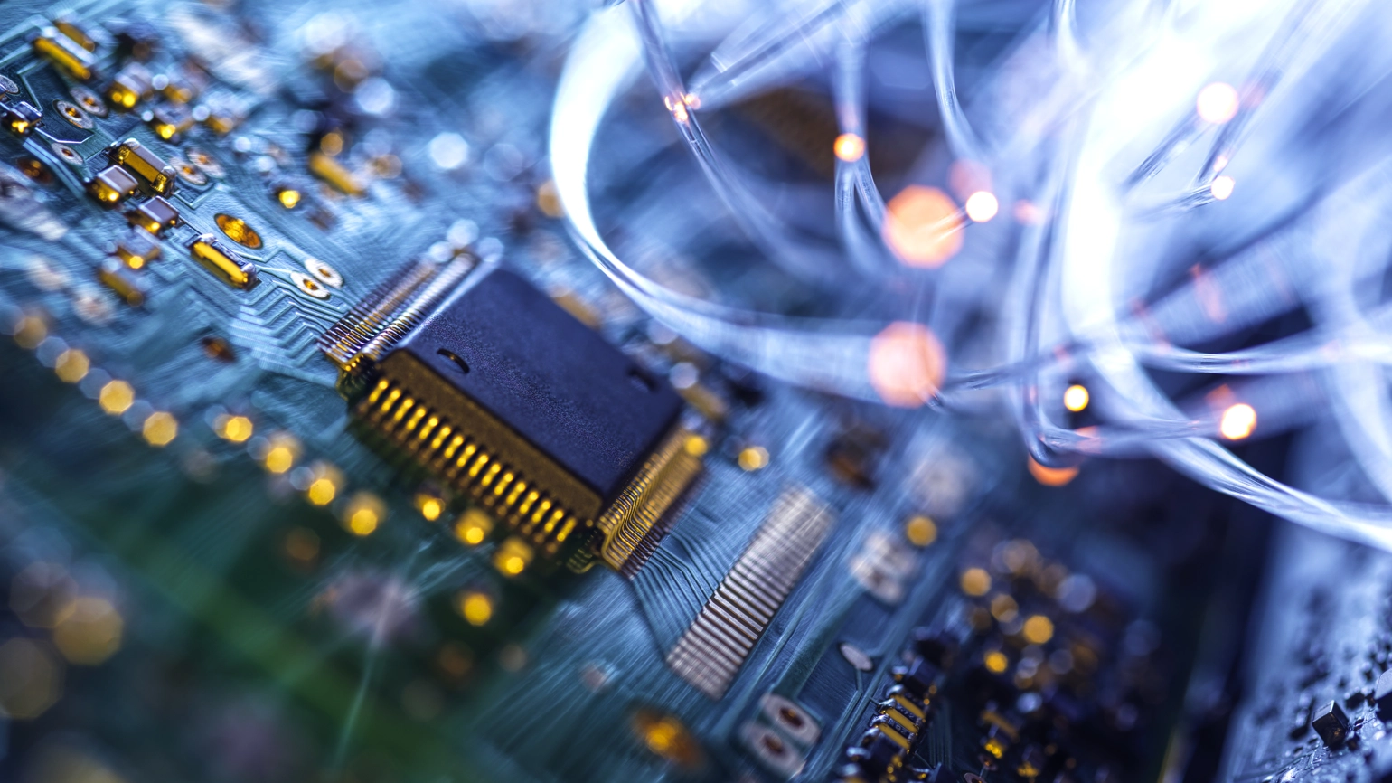 A close-up image of a computer chip A close-up image of a computer chip