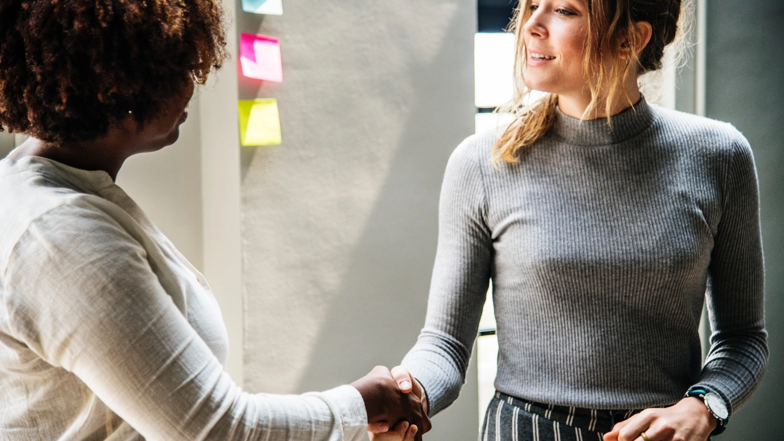 Two female shaking their hands Two female shaking their hands