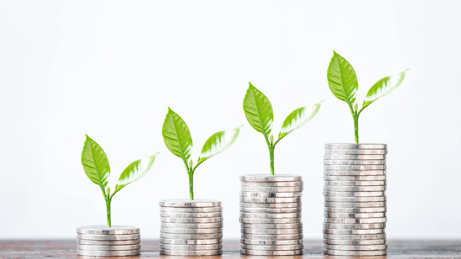 Image of coins increasing Image of coins increasing